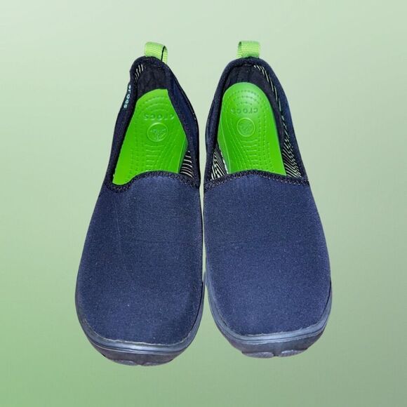 Women's Crocs Duet Busy Day Skimmer Black/Graphite Slip On Size 6 - Picture 2 of 7